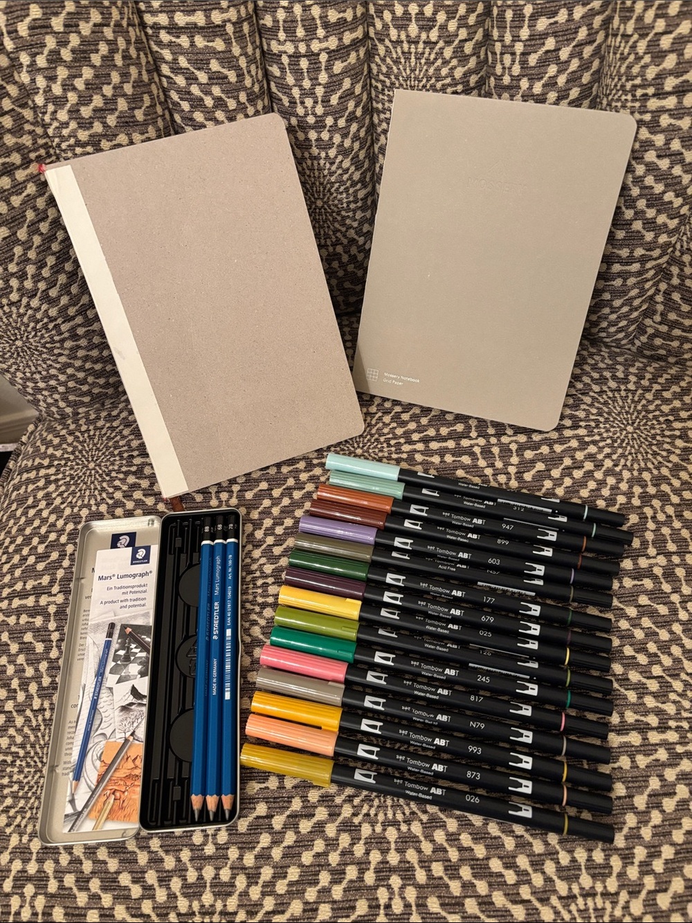 Tombow Dual Brush Pens Notebooks Pencils Bundle Lot of Stationery Planner Use et